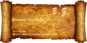 Bense Zoltán névjegykártya